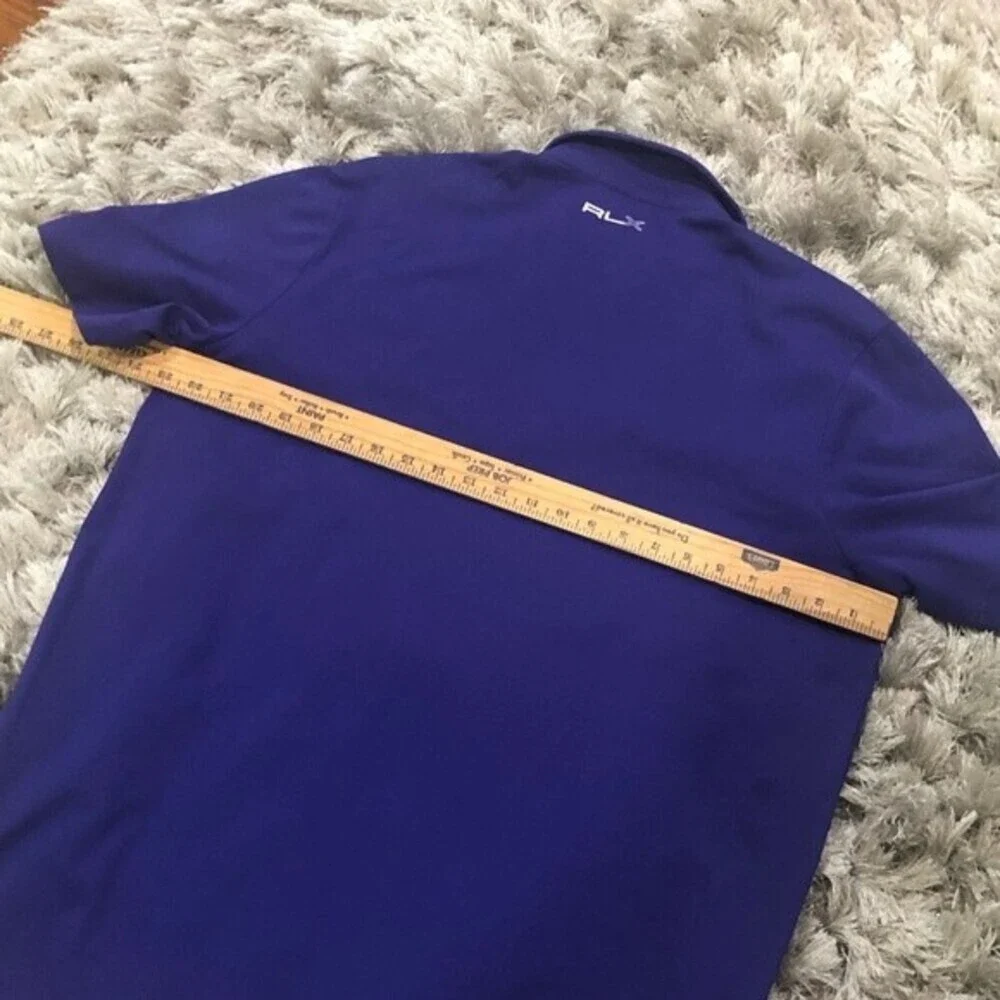 RLX Ralph Lauren Size L Mens Purple Performance Golf Polo Shirt Logo